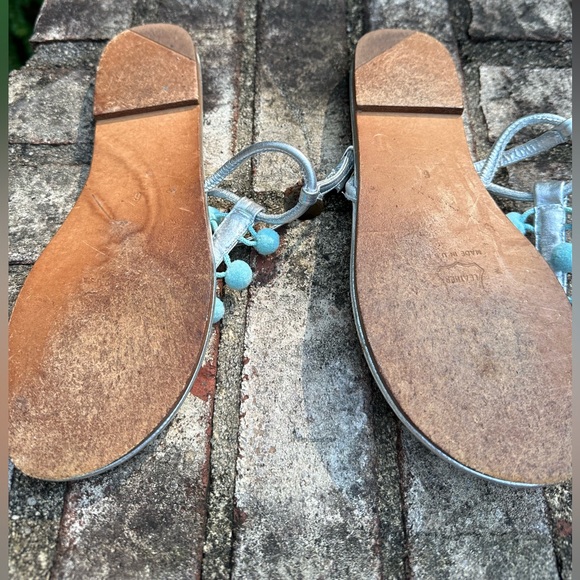 Deloris & Maxine Metallic PomPom Sandals - Picture 4 of 5